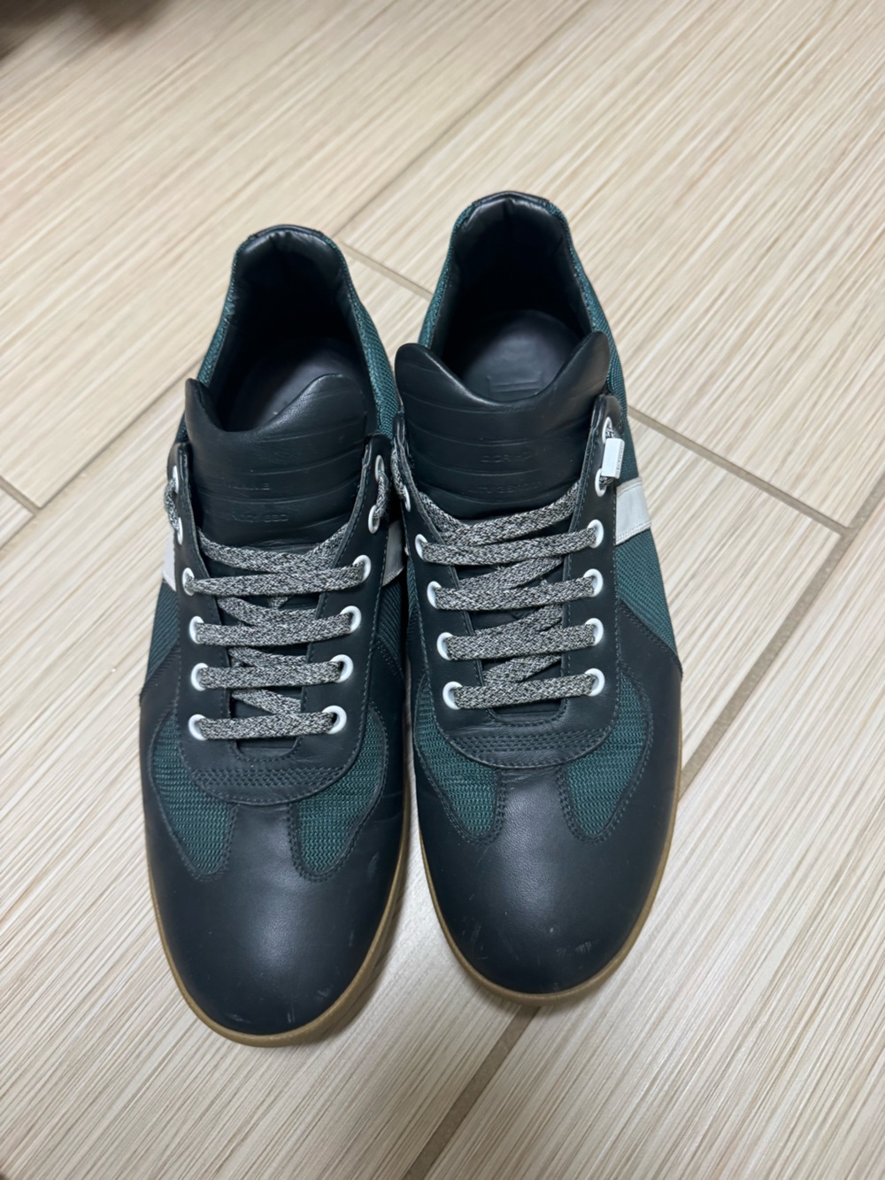 Dior Casual Lace-Up Sneakers in Black and Dark Green